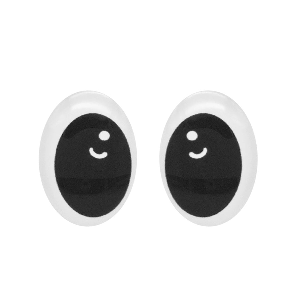 10pairs Cartoon Bear Eyes Oval Doll Eyes Flat Back Glass Cabochons for Plush Doll Toy Decor, DIY Jewelry Making Supplies