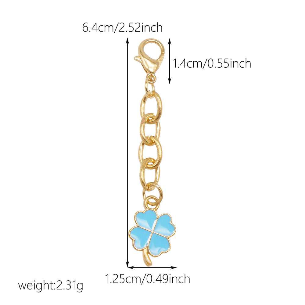 10Pcs Flower Pendant on Chain Enamel Floral Chain with Hanging Chain for Bag Key Purse Decor, DIY Jewelry Supplies