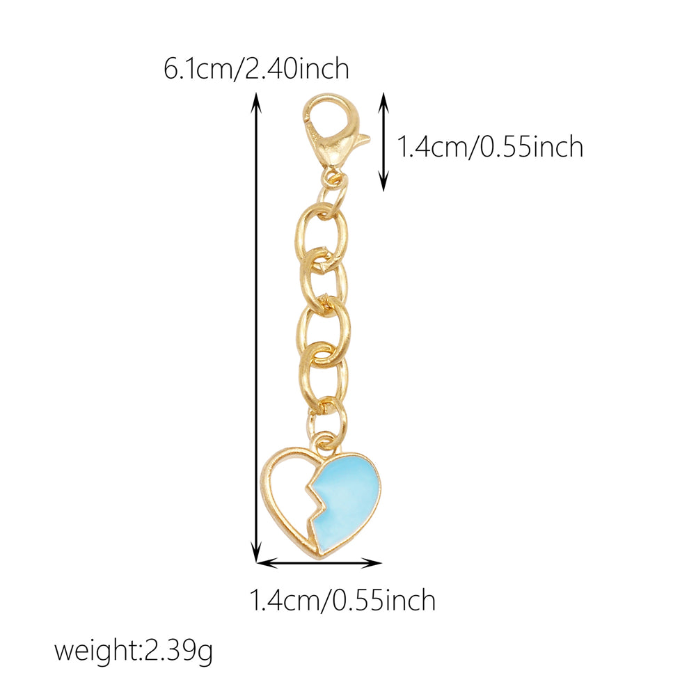 10Pcs Enamel Heart Charm Keychain Metal Chain Charm Clip on Pendant for Bag Key Phone Case Hanging Decor, DIY Jewelry Supplies
