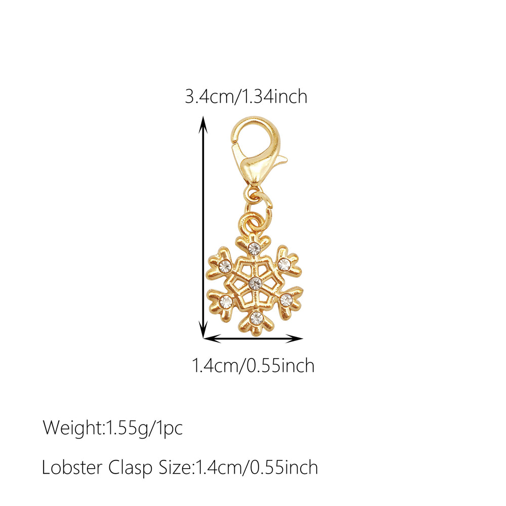 10Pcs Christmas Enamel Charm with Lobster Clasp - Clip-on Pendant Metal for Jewelry DIY, Bag Key Shoelace Hanging Decor, Christmas Tree Decor