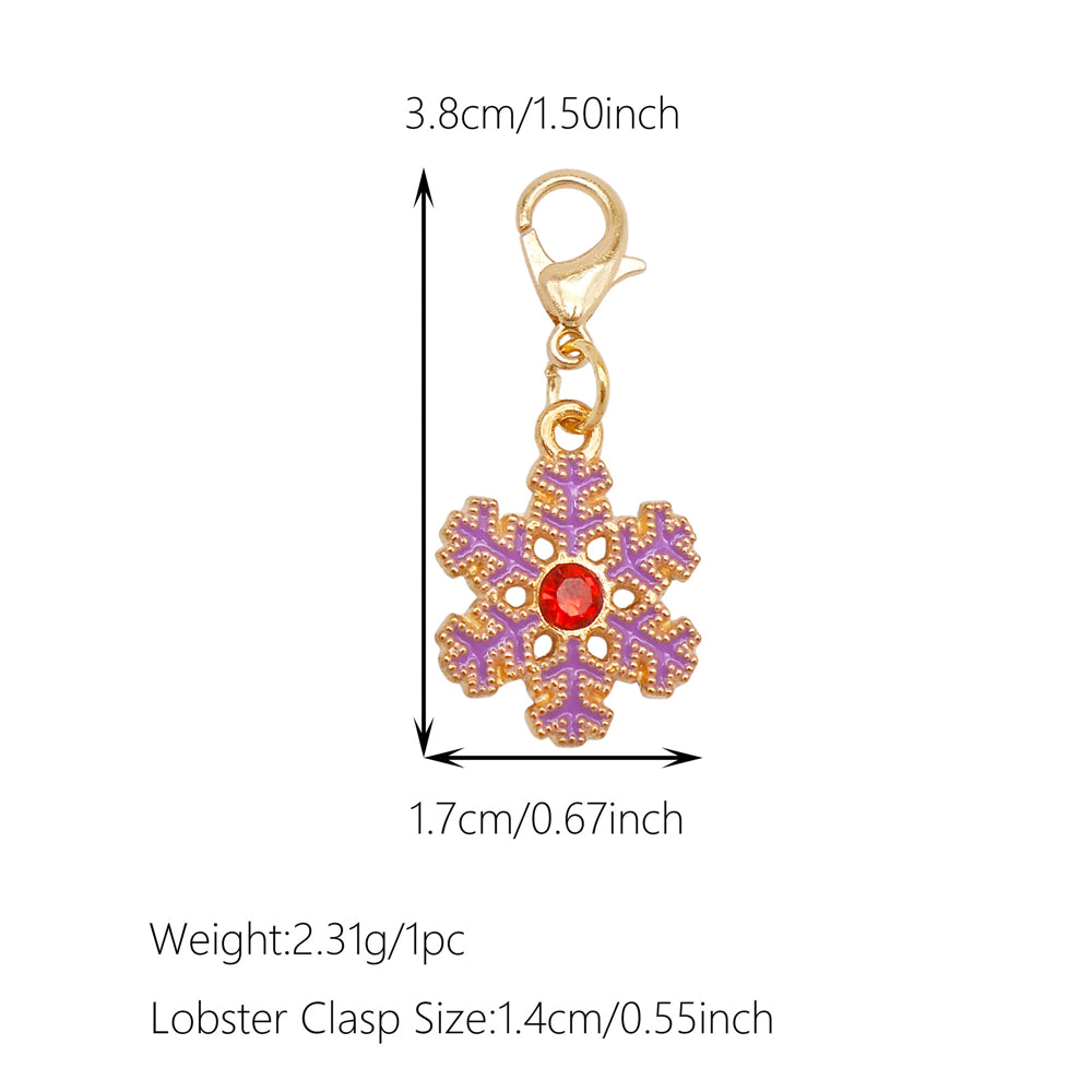 10Pcs Christmas Enamel Charm with Lobster Clasp - Clip-on Pendant Metal for Jewelry DIY, Bag Key Shoelace Hanging Decor, Christmas Tree Decor