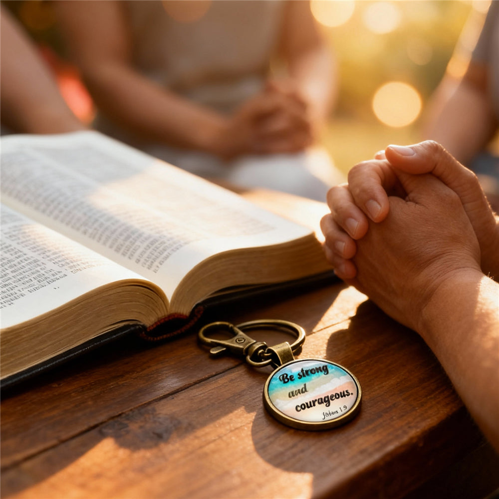 Inspirational Bible Verse Cabochons - 9-Pack 25mm Glass Faith Gems for Christian Jewelry, Keychain DIY