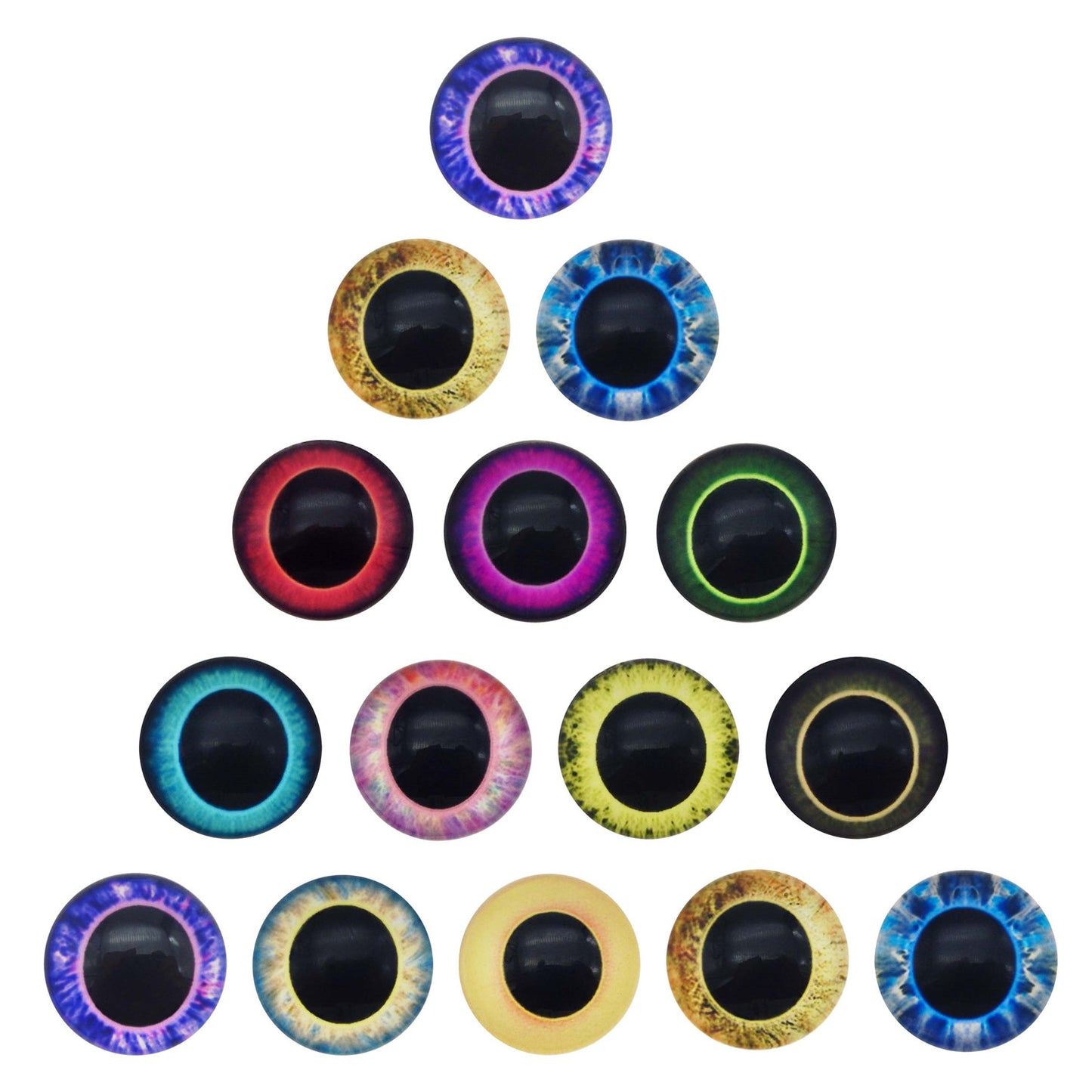 50 Pairs Mixed Owl Unicorn Eyes Flatback Glass Eyeball Cabochon Dome for Doll Making Jewelry Settings Craft DIY Findings