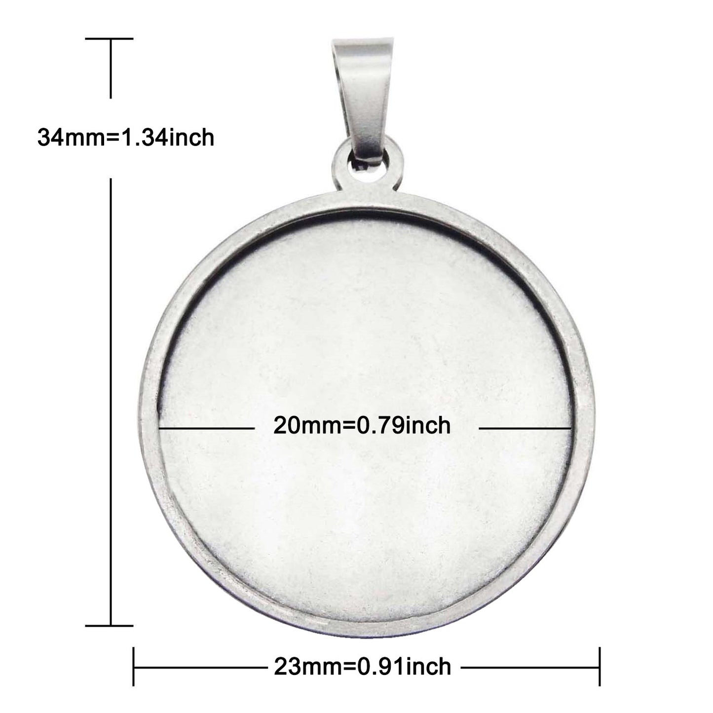 1 Piece Stainless Steel Bezel Setting Round Photo Making Gem Cabochons Pendant Tray Silver Color Jewelry Charm
