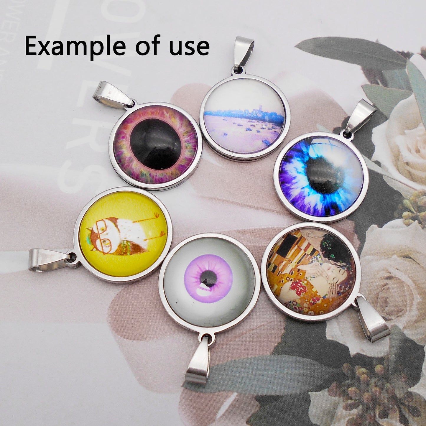 1 Piece Stainless Steel Bezel Setting Round Photo Making Gem Cabochons Pendant Tray Silver Color Jewelry Charm