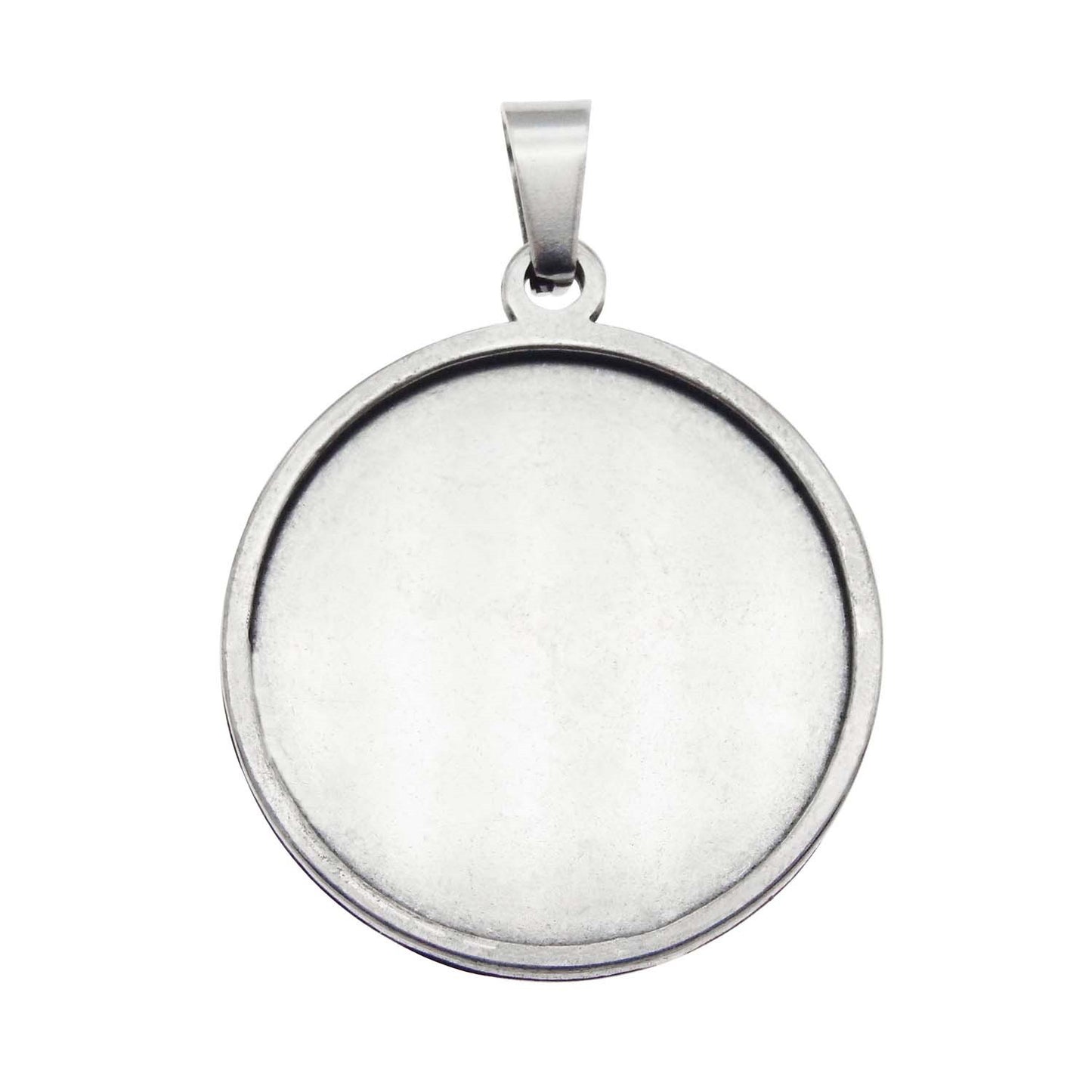 1 Piece Stainless Steel Bezel Setting Round Photo Making Gem Cabochons Pendant Tray Silver Color Jewelry Charm