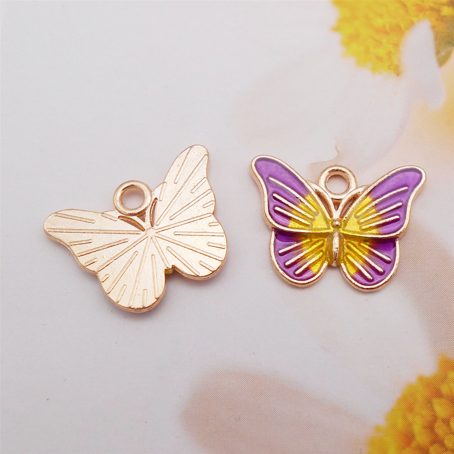 5pcs 14x18mm Alloy Butterfly Charm DIY Jewelry Dangle Enamel Insect Design Pendant Necklace Bracelet Earrings Making Accessory Bag Key Chain Crafts Decor