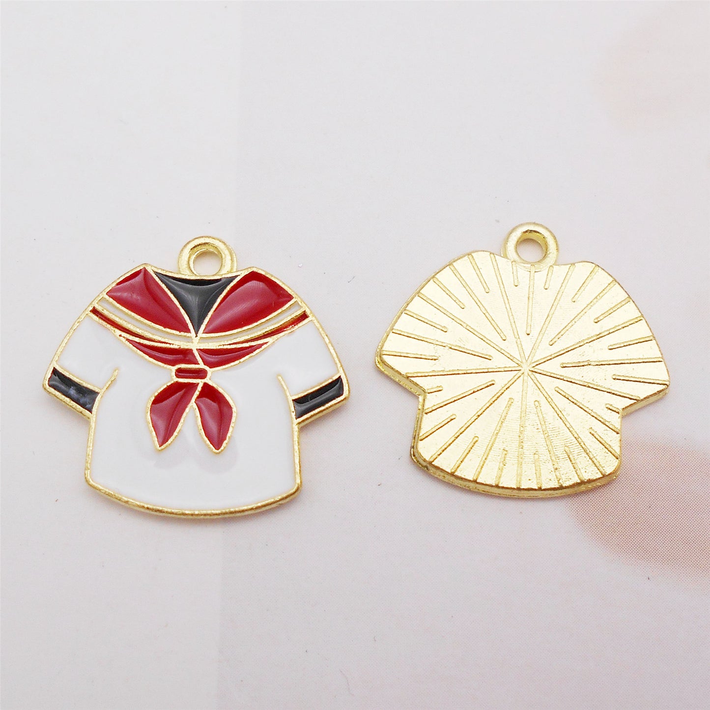 6pcs Alloy Japanese School Uniform Charm Sailor Collar Style Pendant for Jewelry Making Diy Crafts Decor