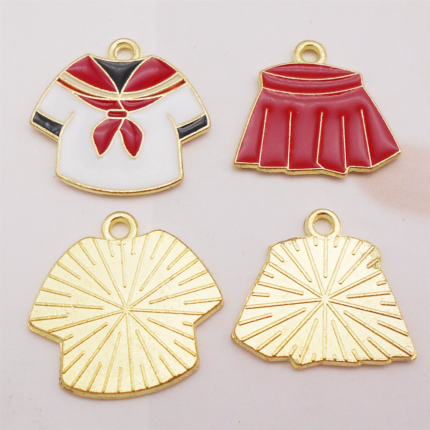6pcs Alloy Japanese School Uniform Charm Sailor Collar Style Pendant for Jewelry Making Diy Crafts Decor