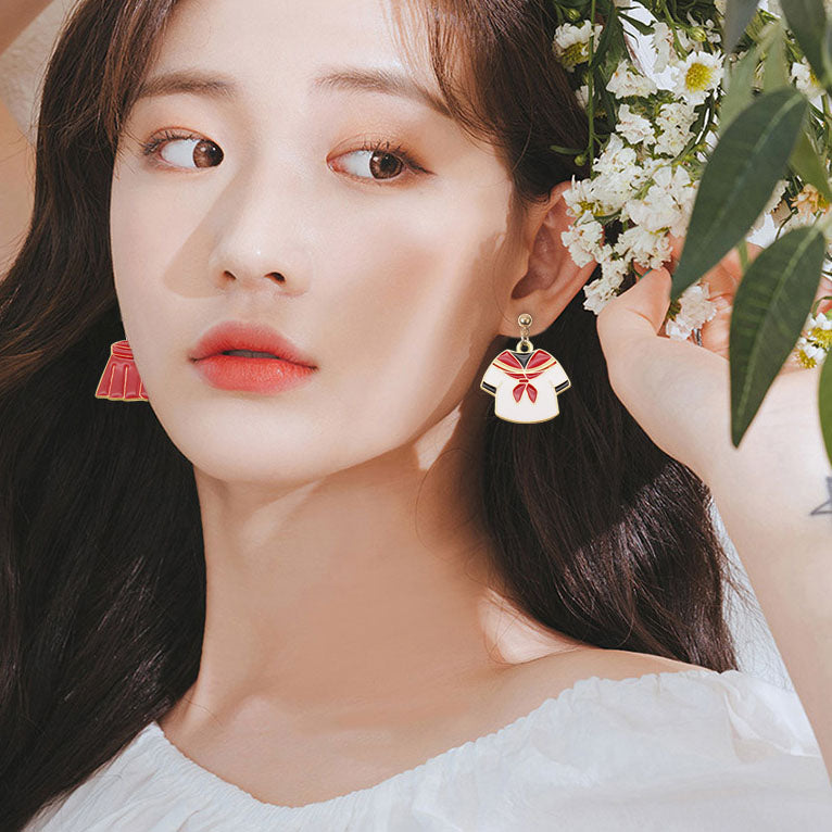 6pcs Alloy Japanese School Uniform Charm Sailor Collar Style Pendant for Jewelry Making Diy Crafts Decor