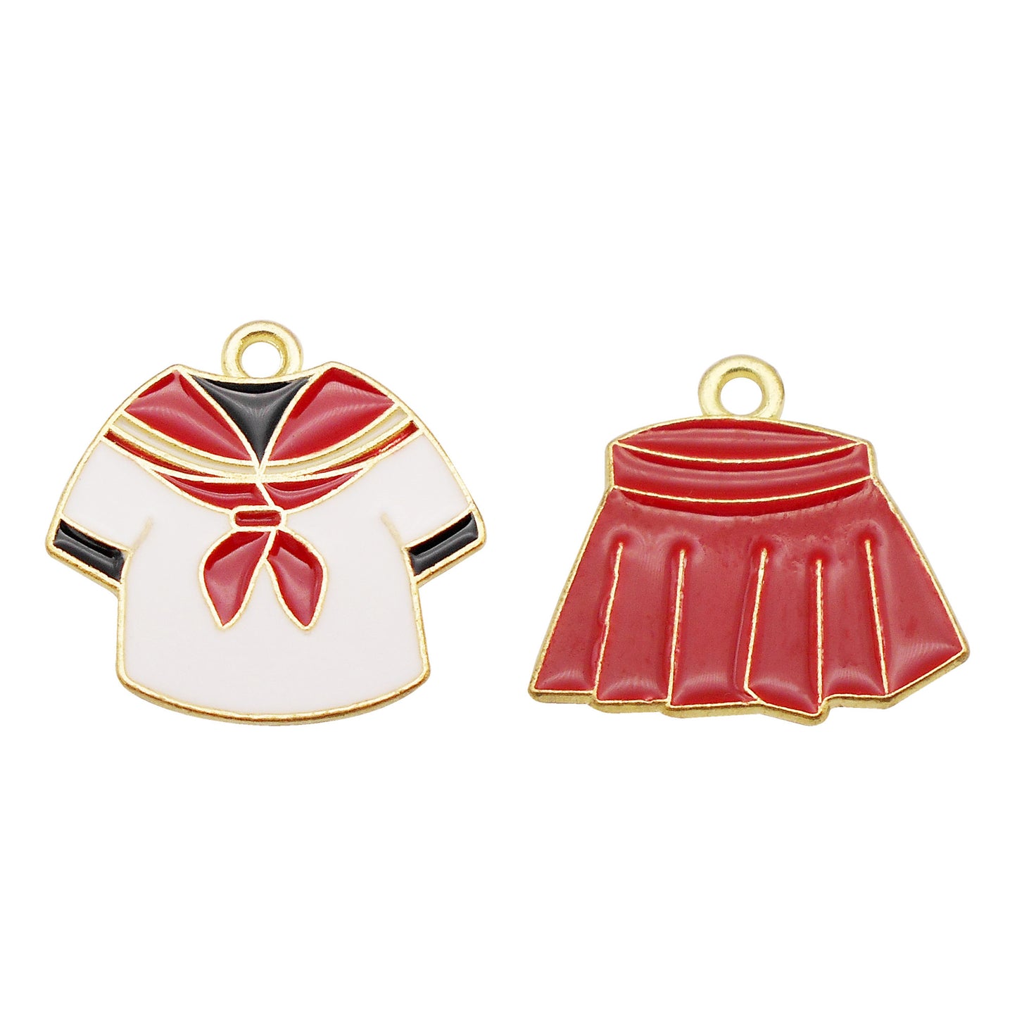 6pcs Alloy Japanese School Uniform Charm Sailor Collar Style Pendant for Jewelry Making Diy Crafts Decor