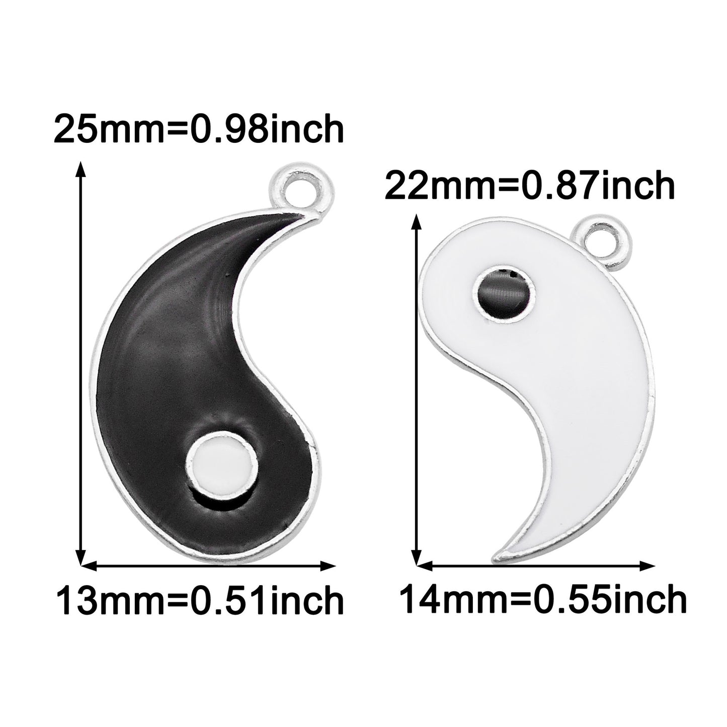 3 Sets Tai Chi Yin Yang Charm Chinese Taoist Symbol Design Zen Yin Yang Pendant Couple Jewelry Making Accessory Necklace Bracelet Decor