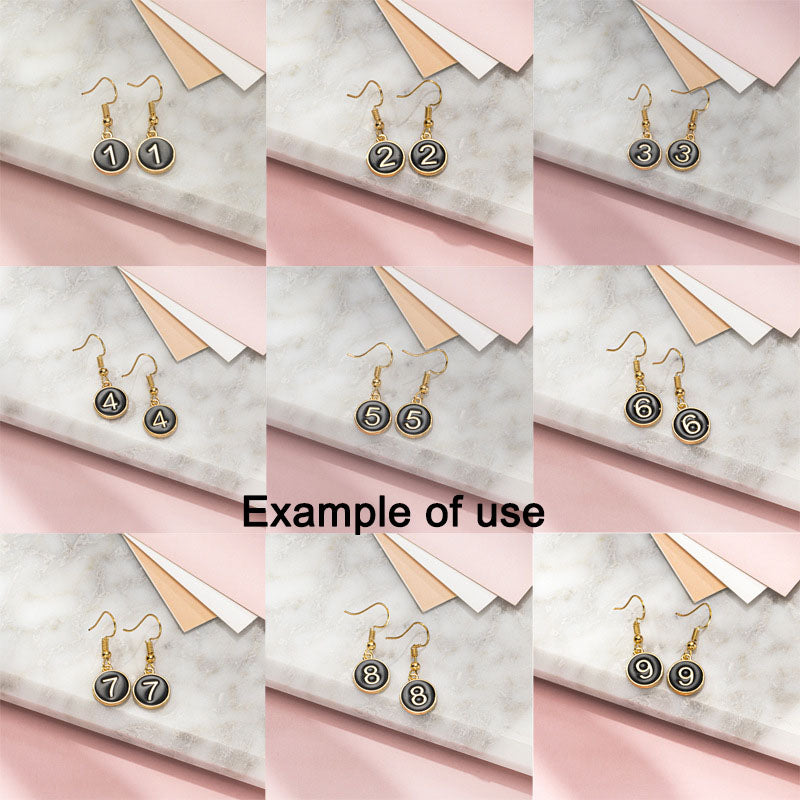 10Pcs Enamel Double-Sided Arabic Number Charm - 12x15mm Alloy 0-9 Design Pendant Tiny Jewelry Dangle for Necklace Bracelet Earrings Making