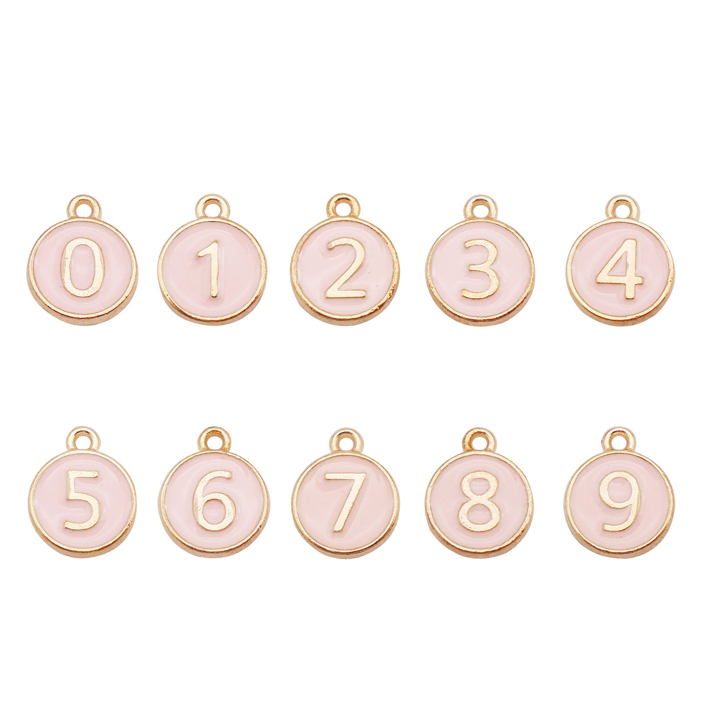 10Pcs Enamel Double-Sided Arabic Number Charm - 12x15mm Alloy 0-9 Design Pendant Tiny Jewelry Dangle for Necklace Bracelet Earrings Making