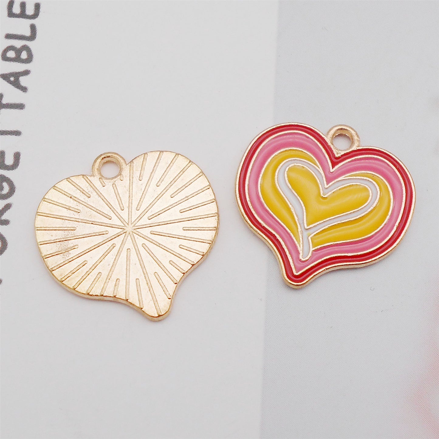 4pcs Enamel Heart Charm Metal Alloy Jewelry Pendant for Necklace Bracelet Earrings Making DIY Crafts Decor