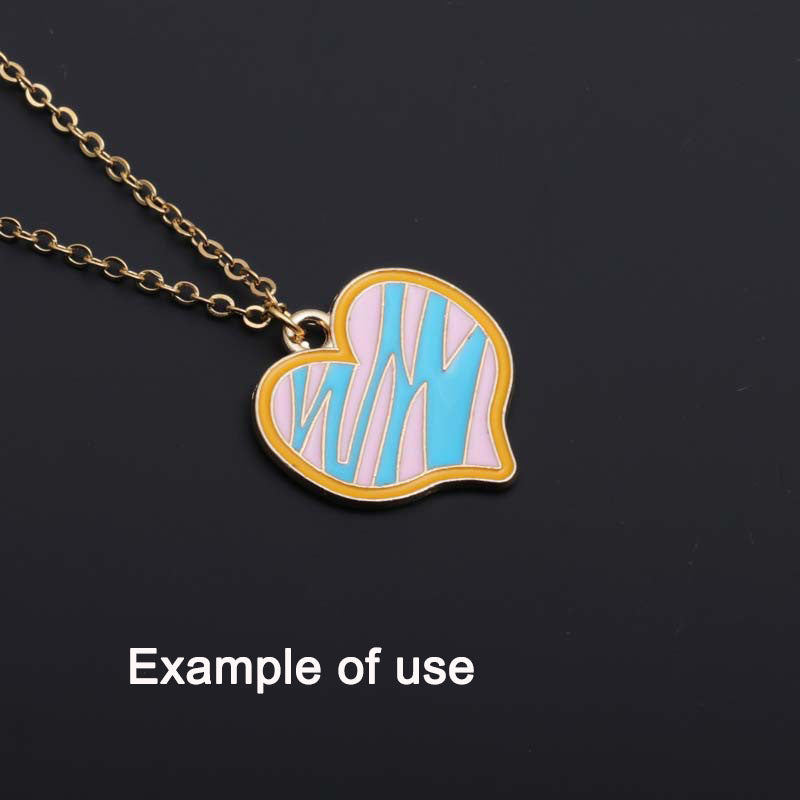 4pcs Enamel Heart Charm Metal Alloy Jewelry Pendant for Necklace Bracelet Earrings Making DIY Crafts Decor