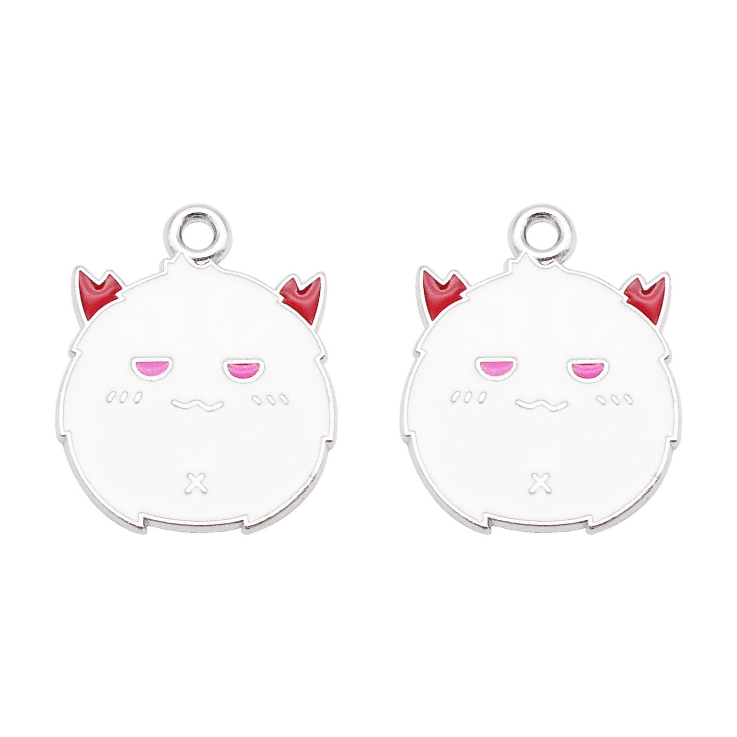 5Pcs 17x22mm Cute Halloween Devil Charm Cartoonish Design Enamel Alloy Pendant DIY Jewelry Dangle Necklace Bracelet Earrings Making Accessory