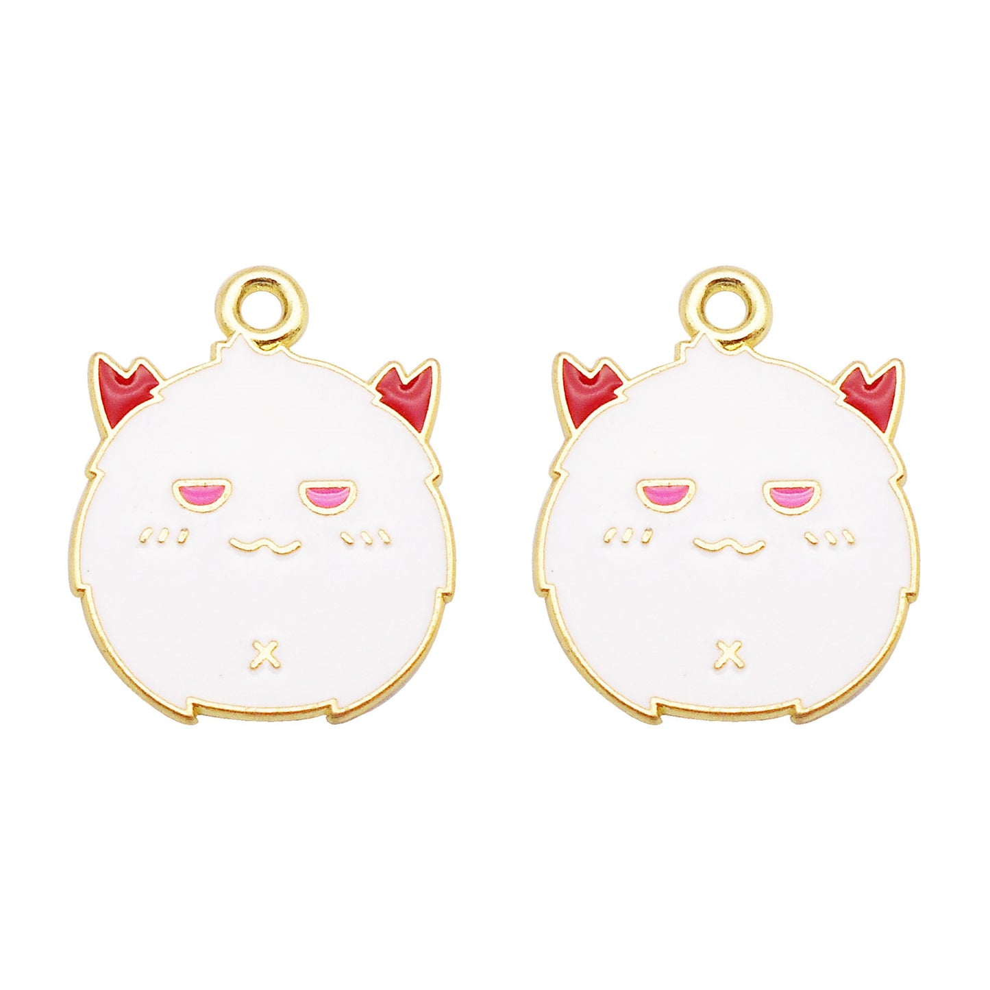 5Pcs 17x22mm Cute Halloween Devil Charm Cartoonish Design Enamel Alloy Pendant DIY Jewelry Dangle Necklace Bracelet Earrings Making Accessory