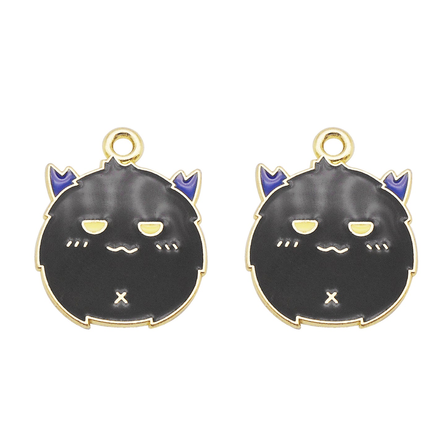 5Pcs 17x22mm Cute Halloween Devil Charm Cartoonish Design Enamel Alloy Pendant DIY Jewelry Dangle Necklace Bracelet Earrings Making Accessory