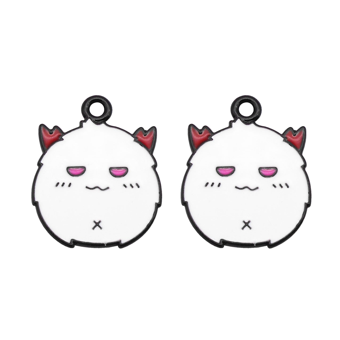 5Pcs 17x22mm Cute Halloween Devil Charm Cartoonish Design Enamel Alloy Pendant DIY Jewelry Dangle Necklace Bracelet Earrings Making Accessory