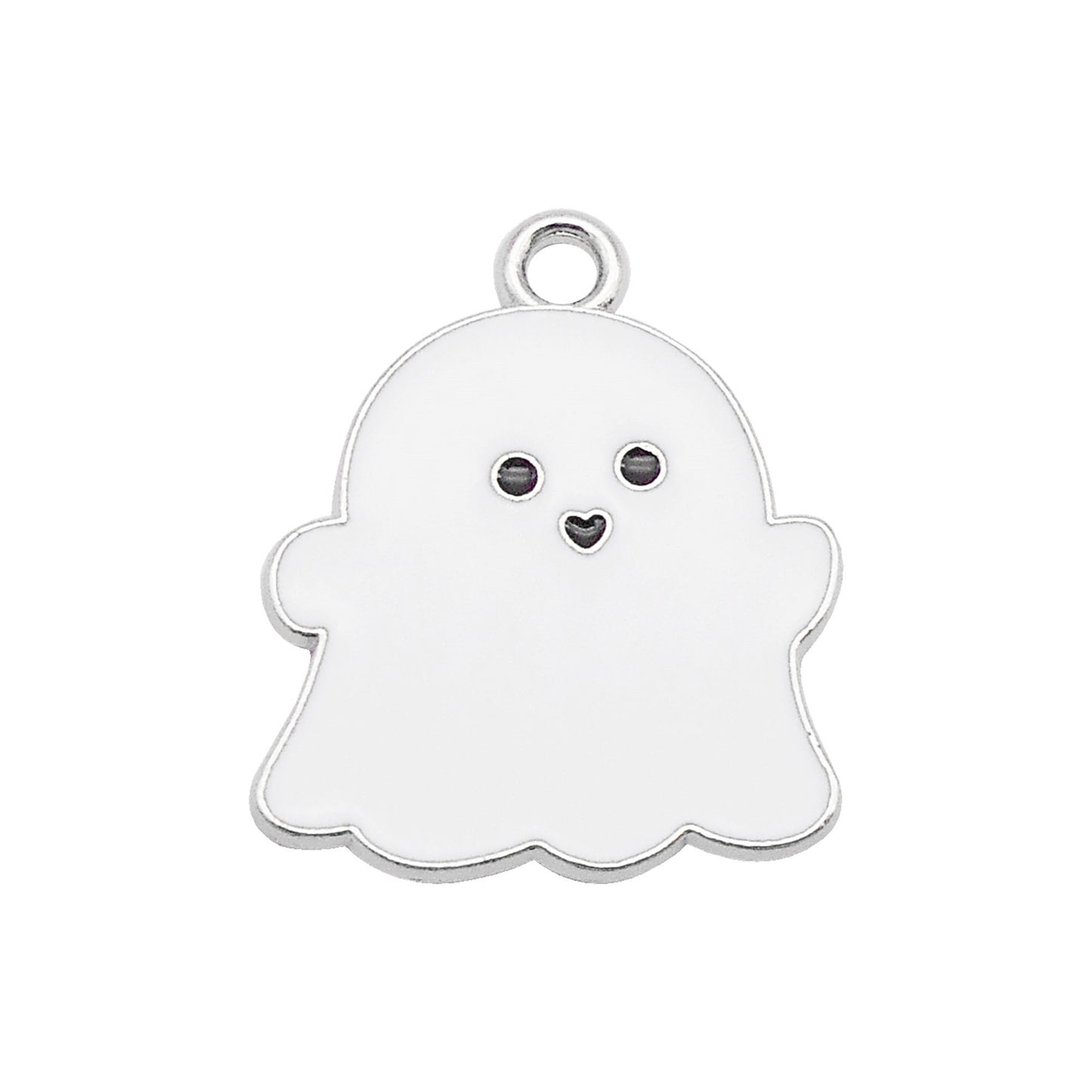 5Pcs 19x22mm Enamel Halloween Ghost Spirit Charm DIY Jewelry Making Supplies Necklace Bracelet Earrings Pendant Accessory