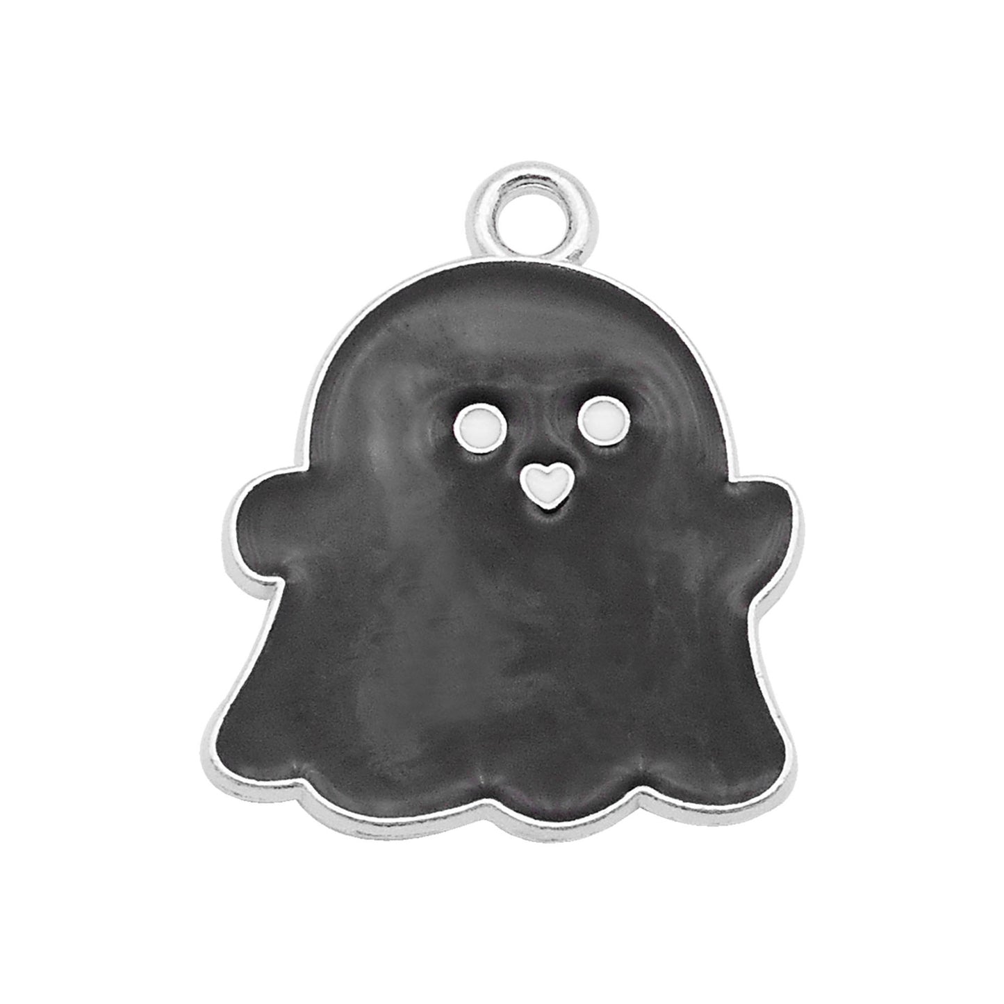 5Pcs 19x22mm Enamel Halloween Ghost Spirit Charm DIY Jewelry Making Supplies Necklace Bracelet Earrings Pendant Accessory