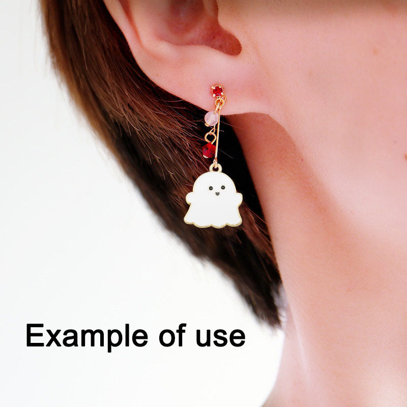 5Pcs 19x22mm Enamel Halloween Ghost Spirit Charm DIY Jewelry Making Supplies Necklace Bracelet Earrings Pendant Accessory