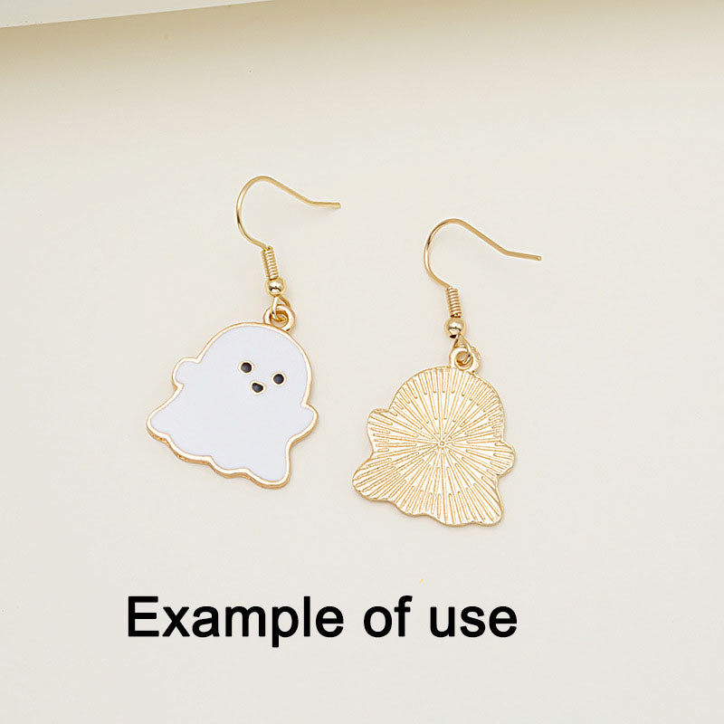 5Pcs 19x22mm Enamel Halloween Ghost Spirit Charm DIY Jewelry Making Supplies Necklace Bracelet Earrings Pendant Accessory