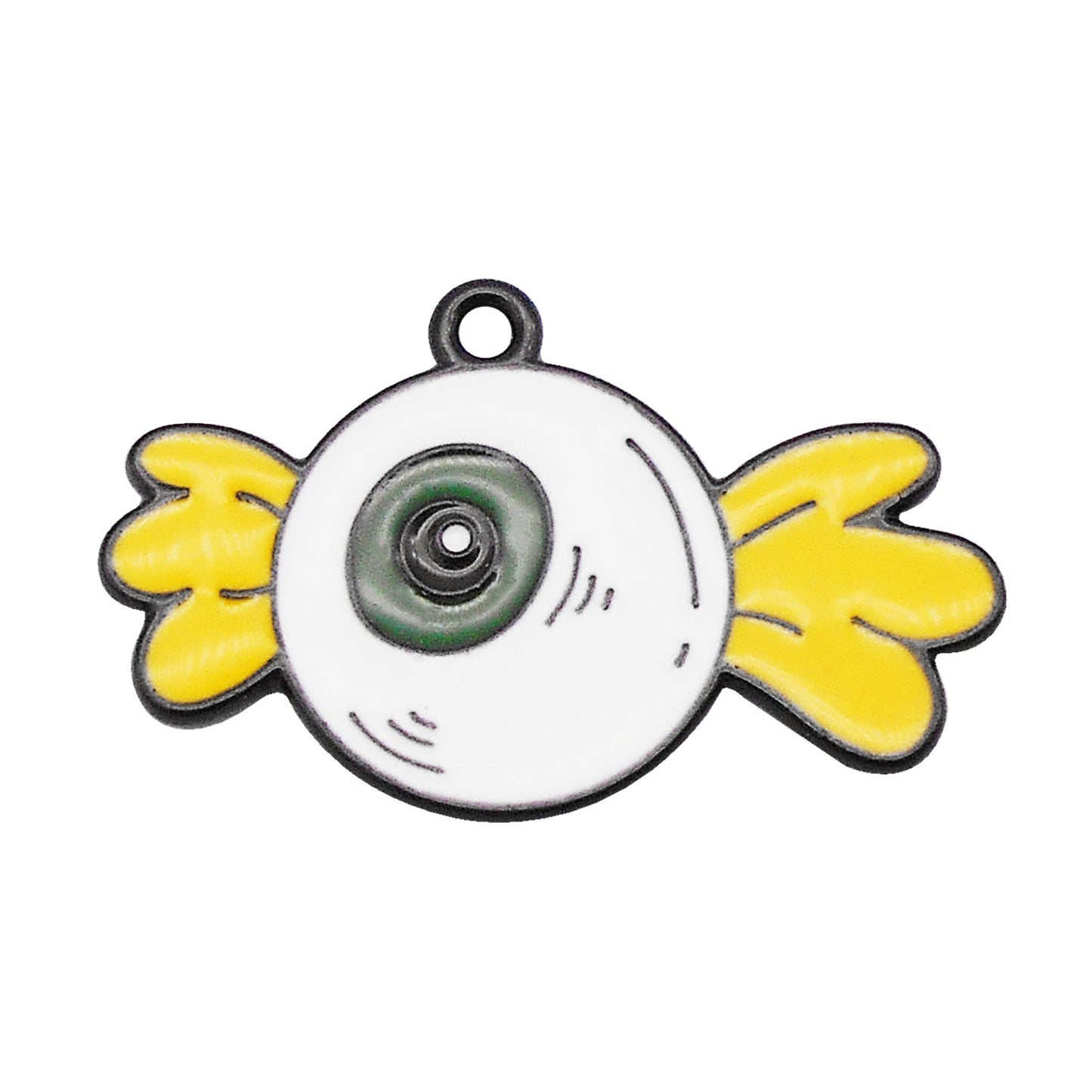 6Pcs 26x16mm Enamel Halloween Candy Charm Evil Eye Design Alloy Pendant DIY Making Accessory Necklace Bracelet Earrings Crafts Supplies