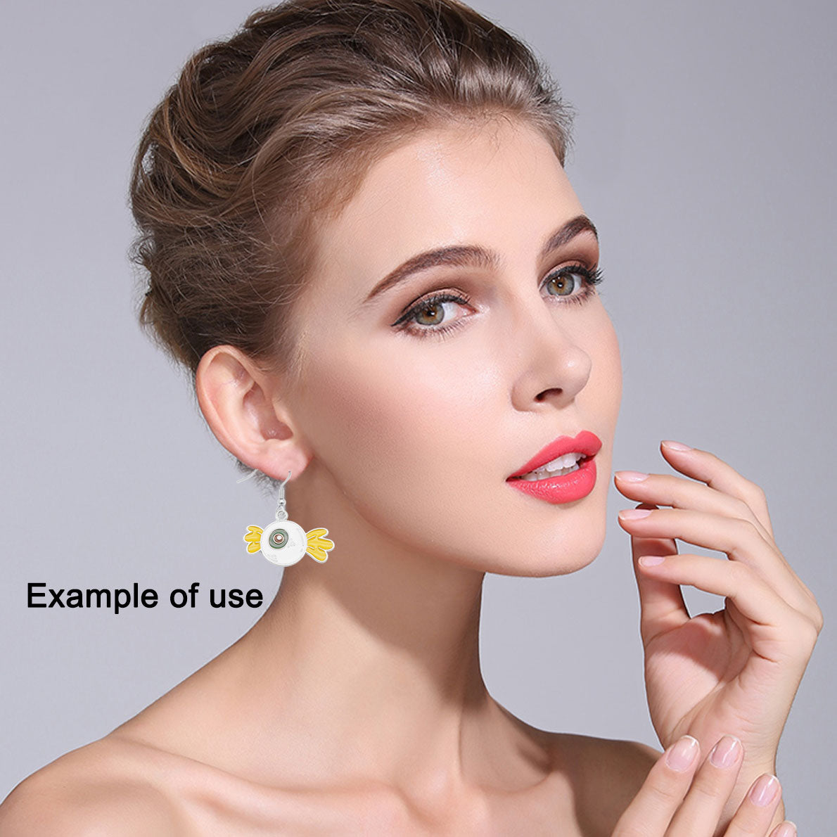 6Pcs 26x16mm Enamel Halloween Candy Charm Evil Eye Design Alloy Pendant DIY Making Accessory Necklace Bracelet Earrings Crafts Supplies