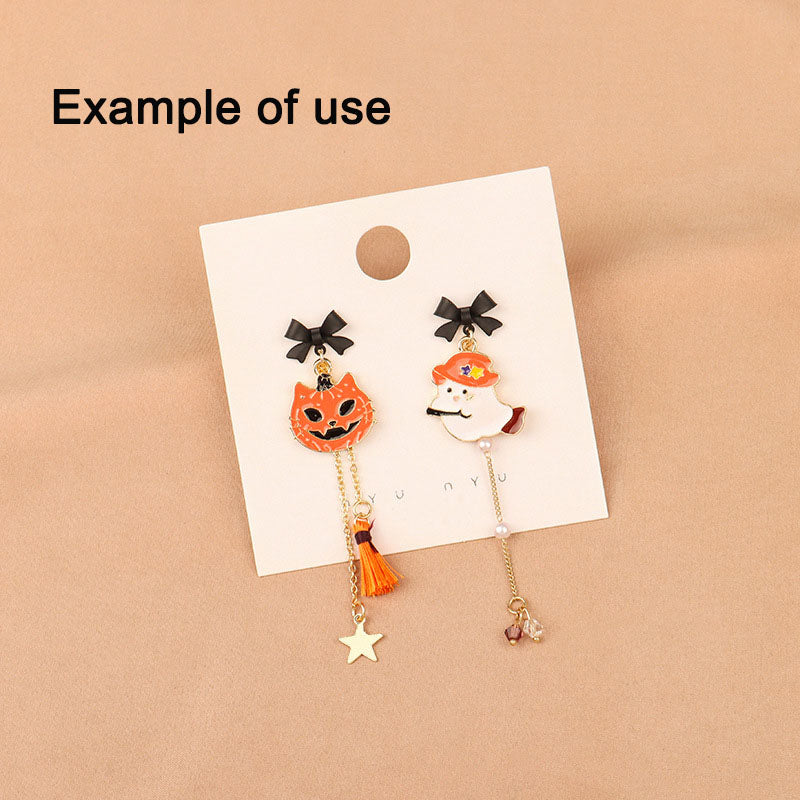6pcs 23x23mm Enamel Cute Devil Halloween Charm Cartoon Ghost Imp Wearing Hat & Riding Fly Broom Design DIY Making Supplies Jewelry Necklace Bracelet Earrings Pendant Accessory