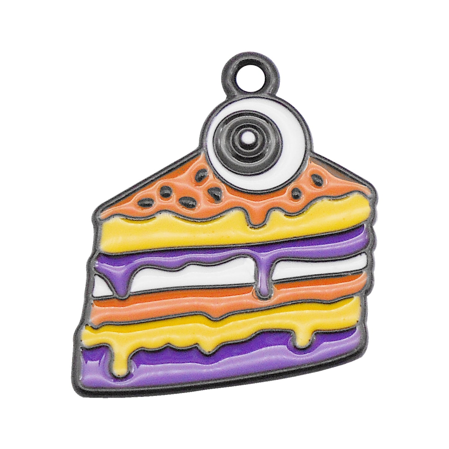 6Pcs 21x19mm Halloween Cake Design Charm with Evil Eye Decor DIY Jewelry Necklace Bracelet Earrings Pendant Accessory