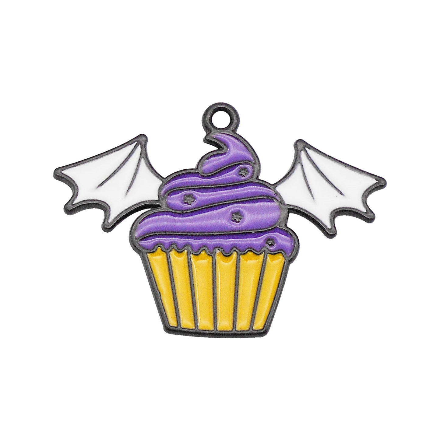 6Pcs 30x22mm Metal Halloween Ice Cream Charm with Devil Wing Decor DIY Jewelry Making Supplies Necklace Bracelet Earrings Pendant Accessory