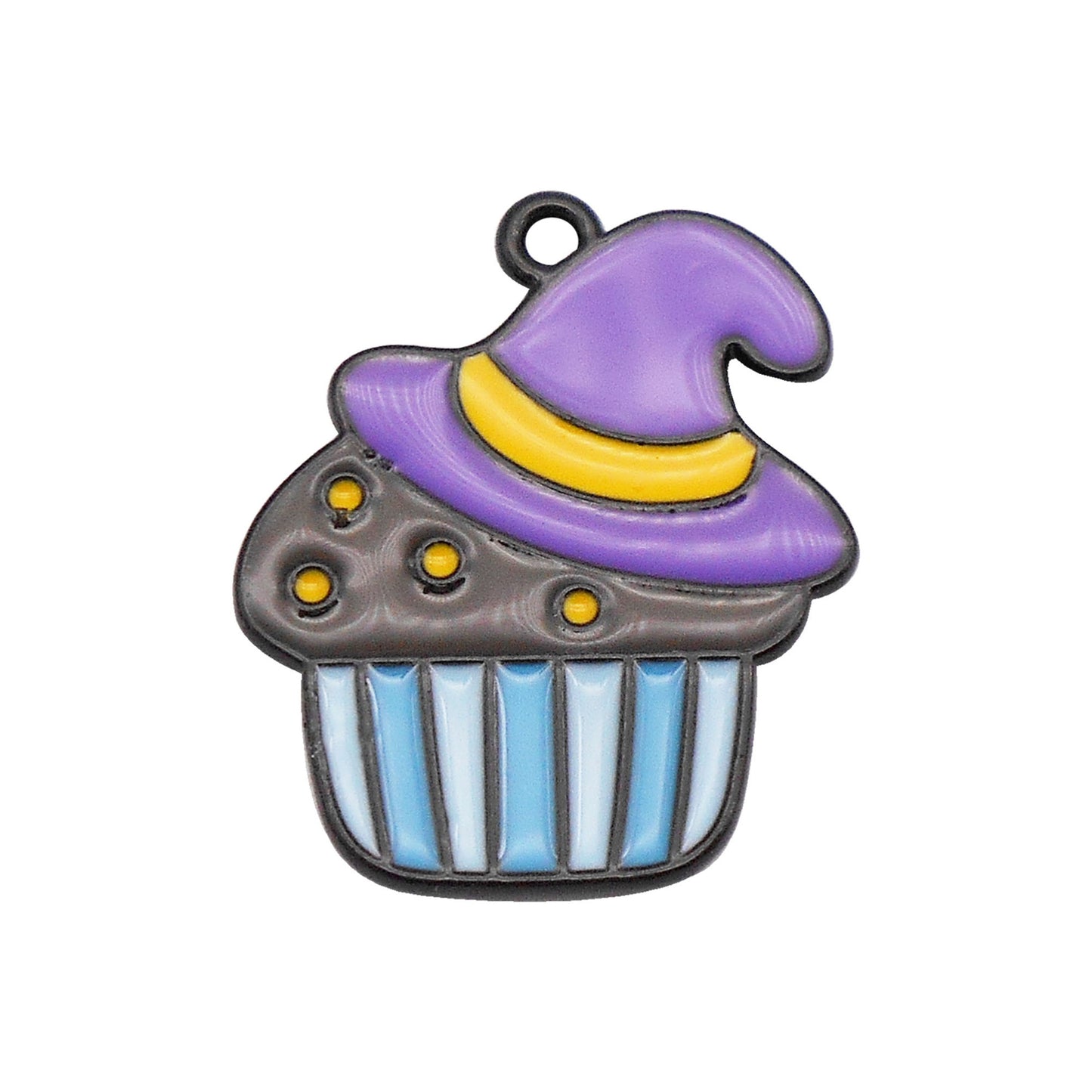 6Pcs 22x18mm Enamel Cake Charm Halloween Witch Hat Design Alloy Pendant DIY Making Accessory Necklace Jewelry Bracelet Earrings Crafts Decor