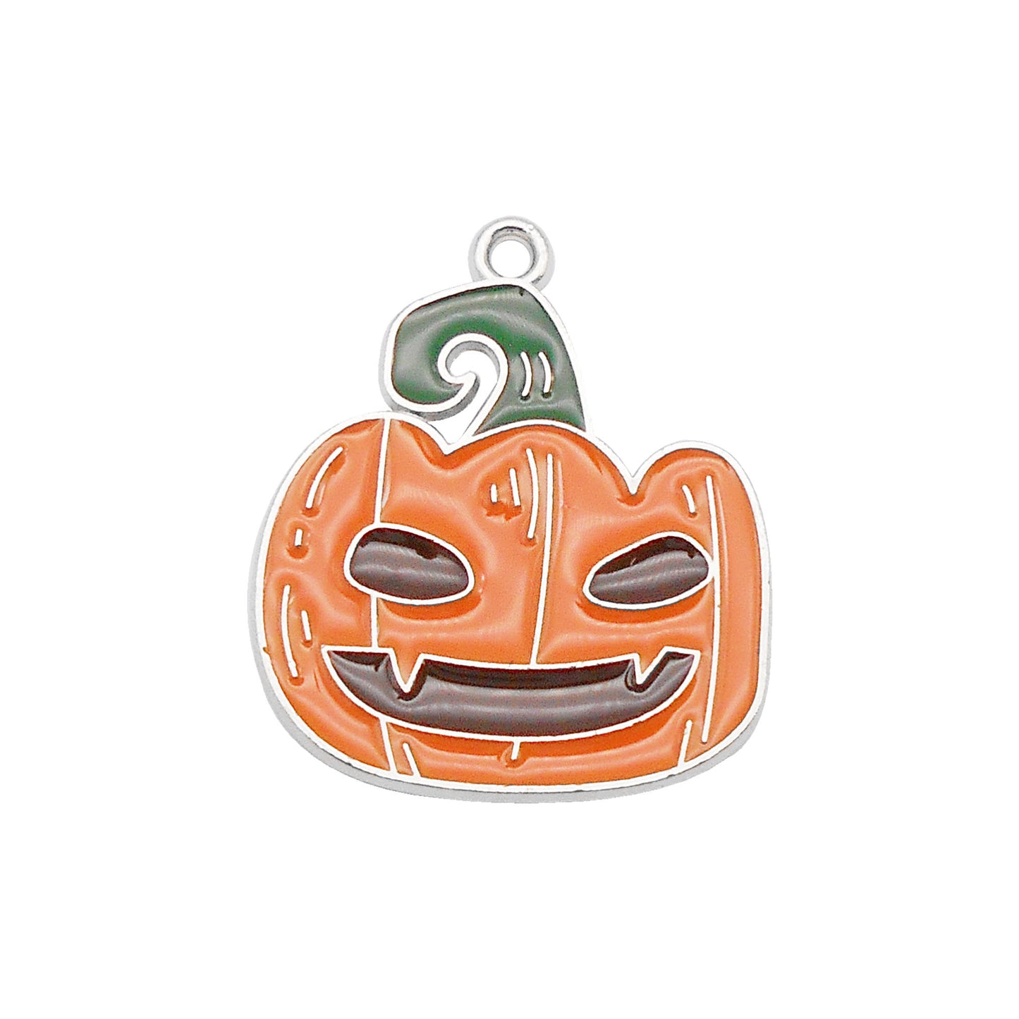 6Pcs Halloween Pumpkin Devil Face Charms Alloy Enamel Jewelry Dangle DIY Crafts Necklace Bracelet Earrings Pendant Accessory 20x22mm