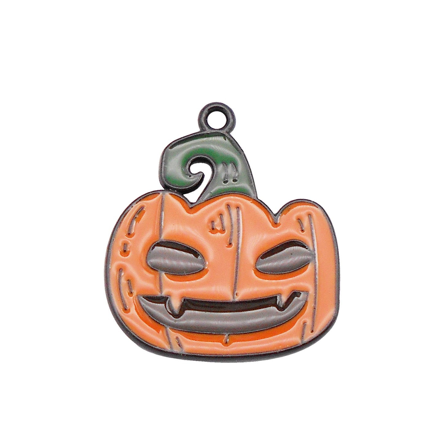 6Pcs Halloween Pumpkin Devil Face Charms Alloy Enamel Jewelry Dangle DIY Crafts Necklace Bracelet Earrings Pendant Accessory 20x22mm