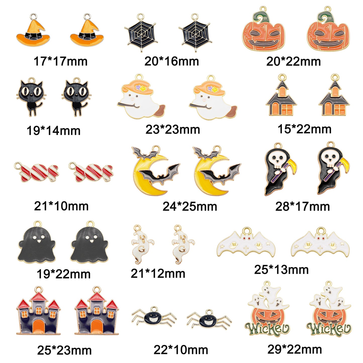 Halloween Enamel Charm Ghost Moon Castle Design Alloy Jewelry Supplies DIY Necklace Bracelet Earrings Pendant Accessory