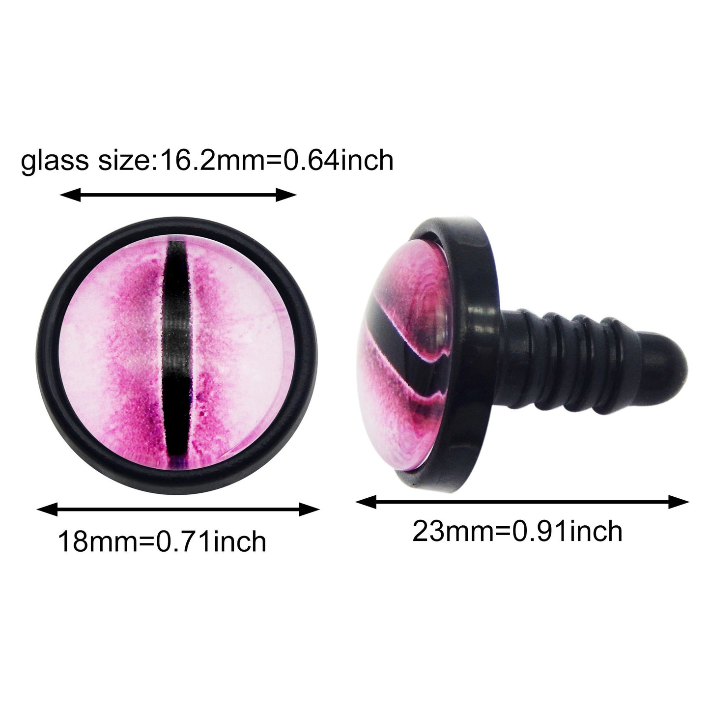 5-10 Pairs Glass Eye Cabochons with Washer Vertical & Round Pupil Safety Eye Animal Toy Dragon Eye for Doll Making, DIY Crafts Decor