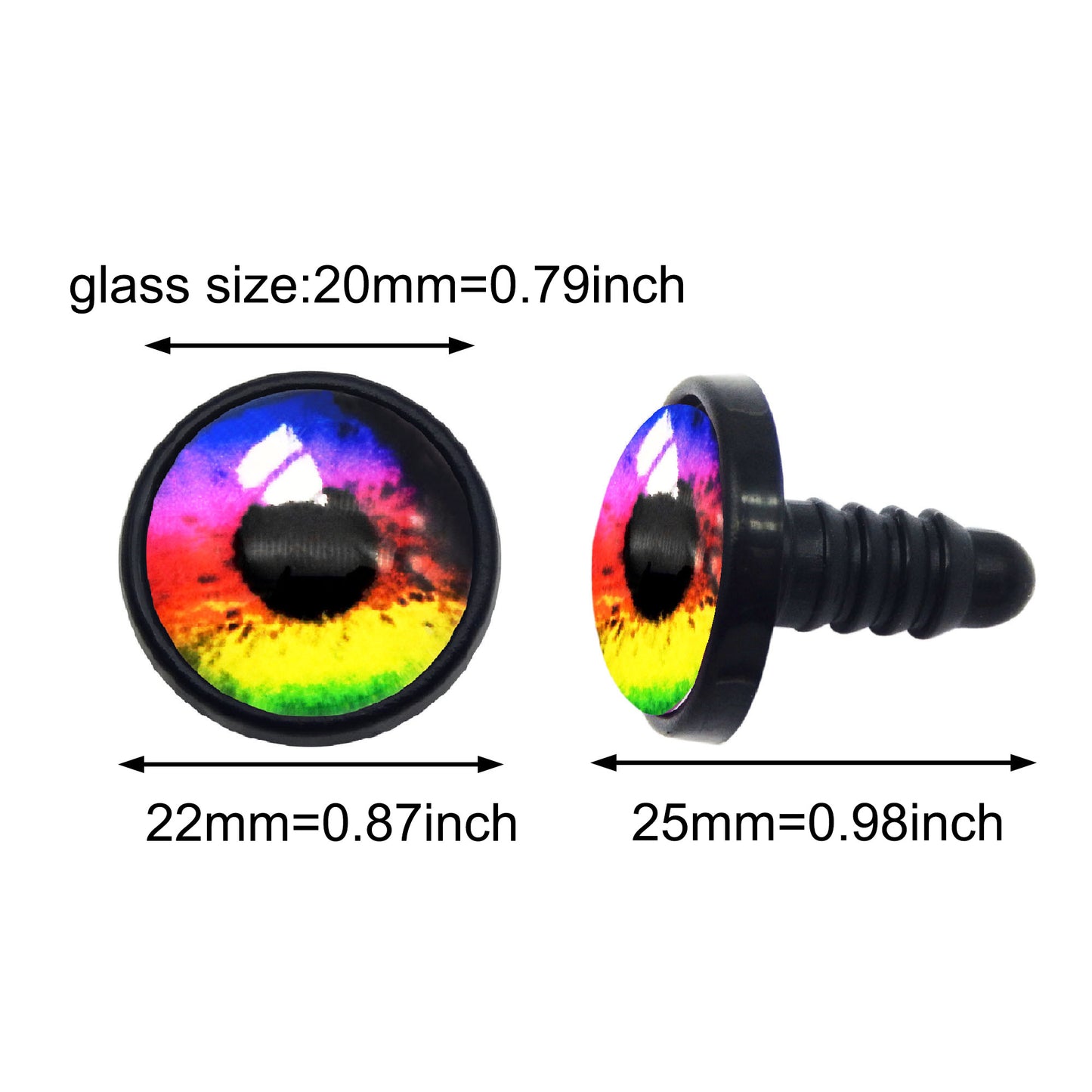 5-10 Pairs Glass Eye Cabochons with Washer Vertical & Round Pupil Safety Eye Animal Toy Dragon Eye for Doll Making, DIY Crafts Decor