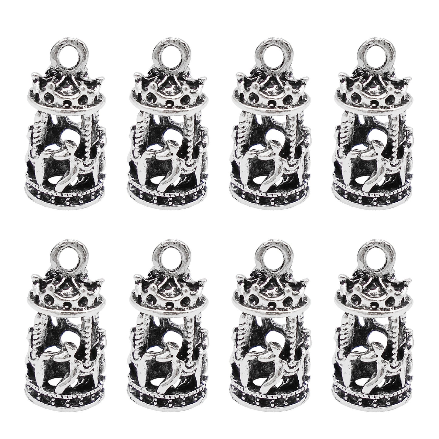 10Pcs Vintage Carousel Charm Alloy Pendant for Jewelry Drop Earrings Bracelet Necklace Making DIY Crafts Supplies
