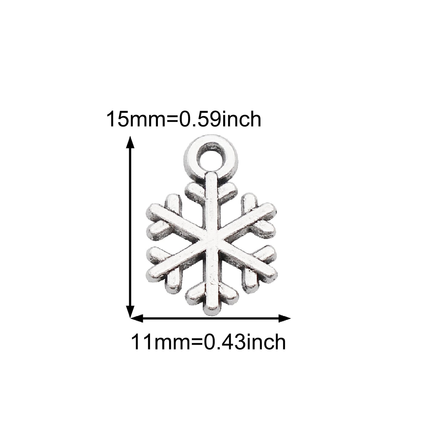 20Pcs Retro Silver Snowflake Charms Alloy Christmas Snowflake Pendant DIY Jewelry Accessory for Necklace Bracelet Earrings Making Crafts Phone Chain Dangle Supplies
