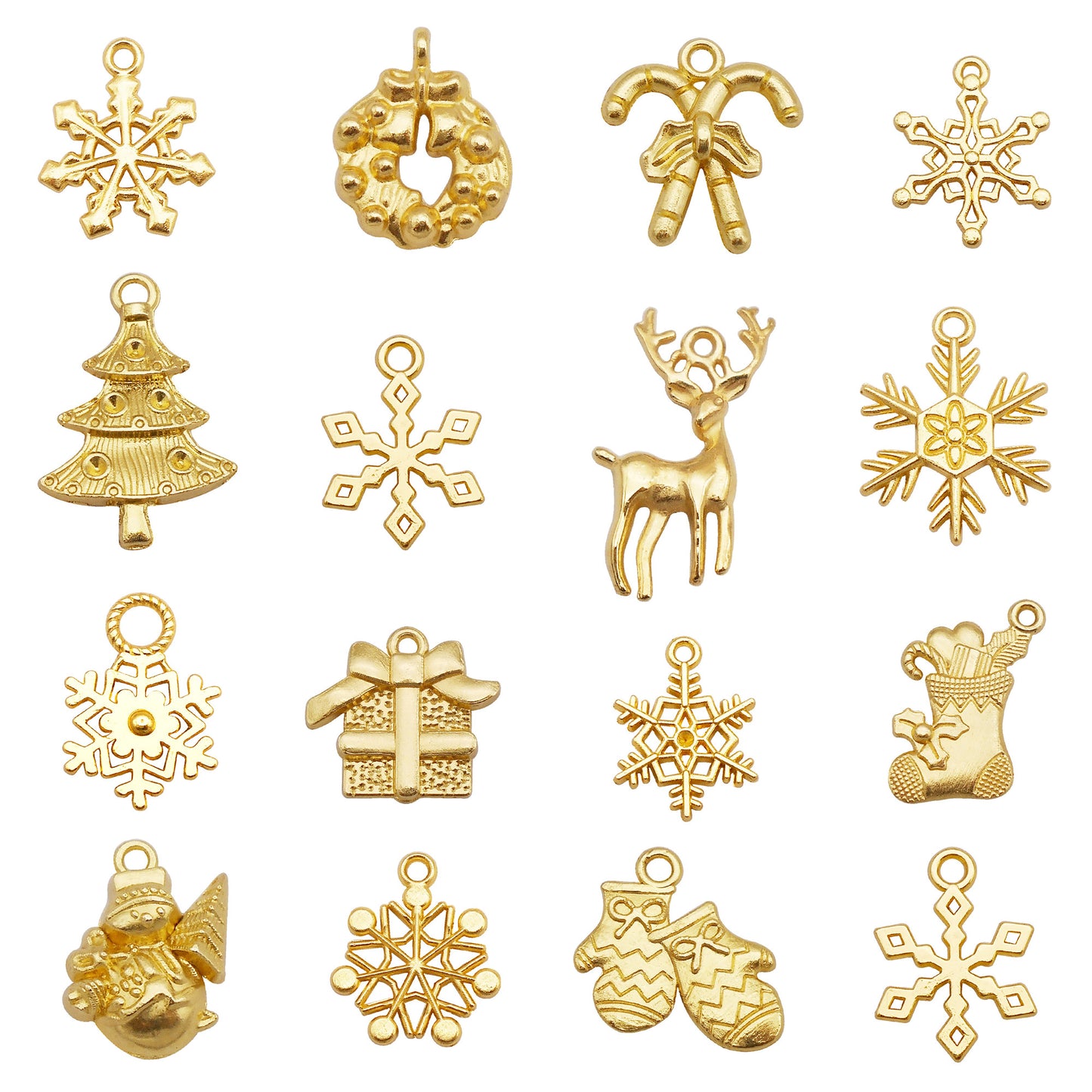 100g One Pack of Mixed Elk Snowflake Design Charm Alloy Christmas Dangle Pendant for DIY Jewelry Making, Crafts Christmas Tree Decor