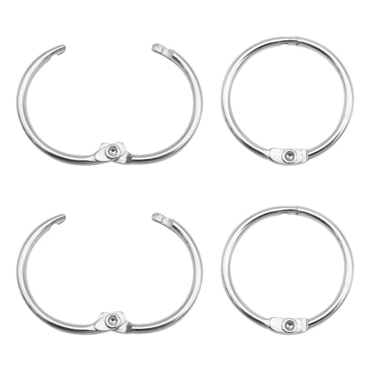 10Pcs Metal Book Binder Ring Silver Color Photo Album Rings 25/30mm Openable Split Rings for DIY Book Scrapbook Notebook