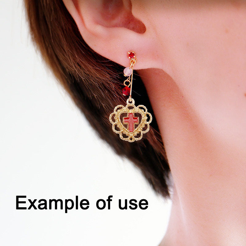 10Pcs Alloy Floral Bezel Heart Charms 20x21mm Enamel Cross Pendant for Jewelry Necklace Earrings Bracelet Making, DIY Crafts Decor