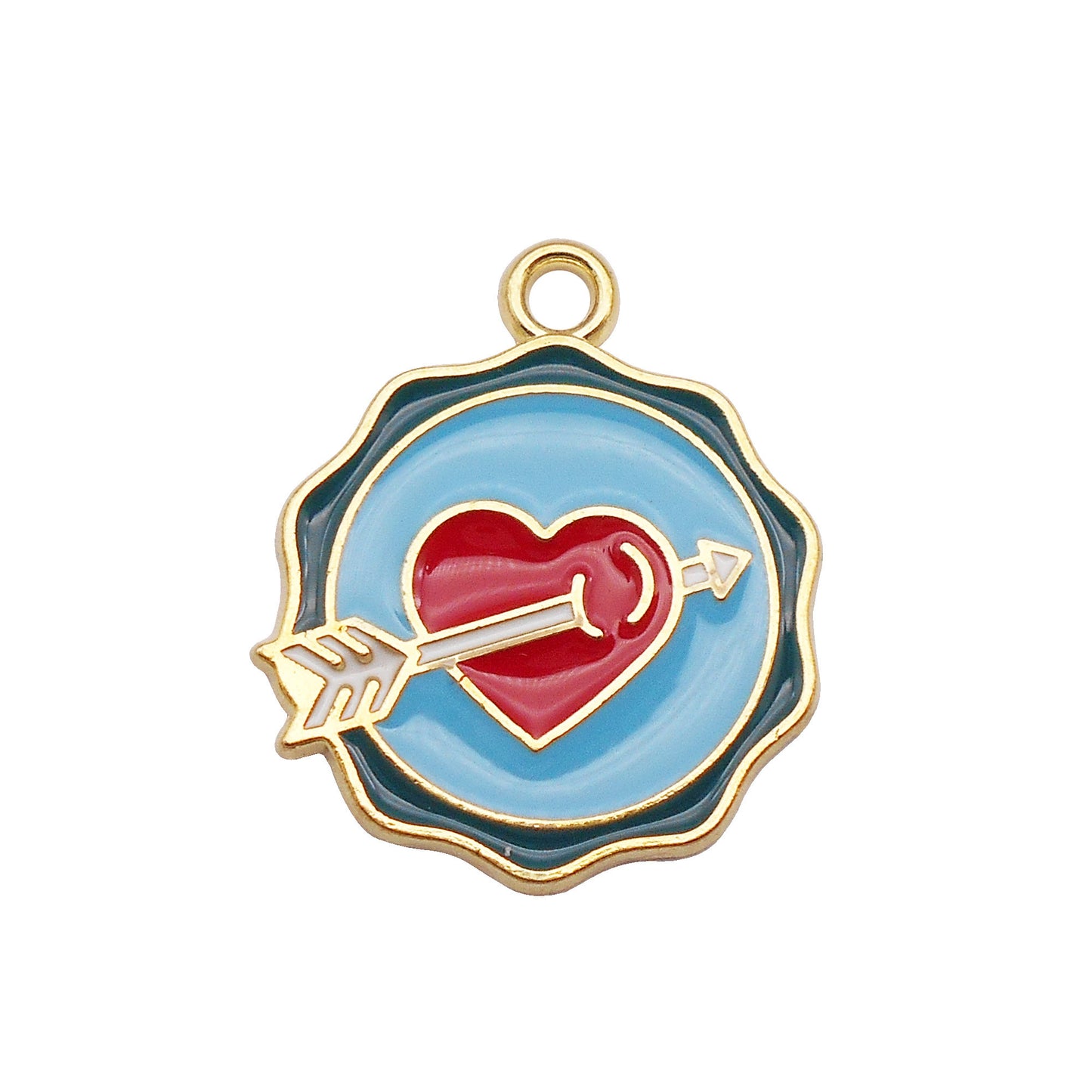 4Pcs Enamel Love Heart Series Charm Alloy Jewelry Pendant for Women DIY Necklaces Bracelets Bag Purse Hanging Dangle Making