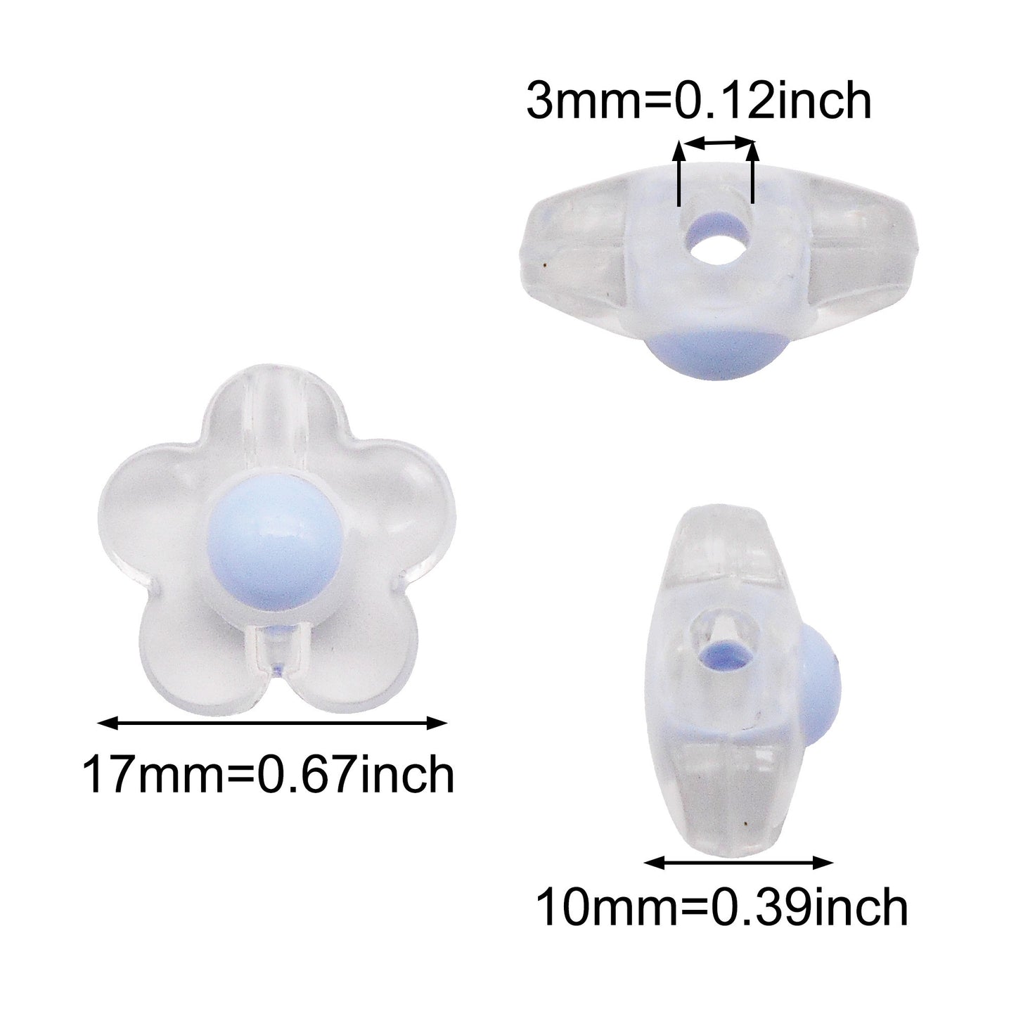 50-100Pcs Acrylic Jewelry Beads Flower Candy Design Spacer Beads for Necklace Bracelet Earrings Making DIY Crafts Supplies Phone Chain Decor
