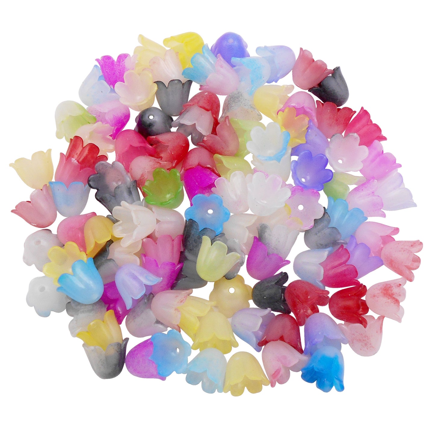 50-100Pcs Acrylic Jewelry Beads Flower Candy Design Spacer Beads for Necklace Bracelet Earrings Making DIY Crafts Supplies Phone Chain Decor
