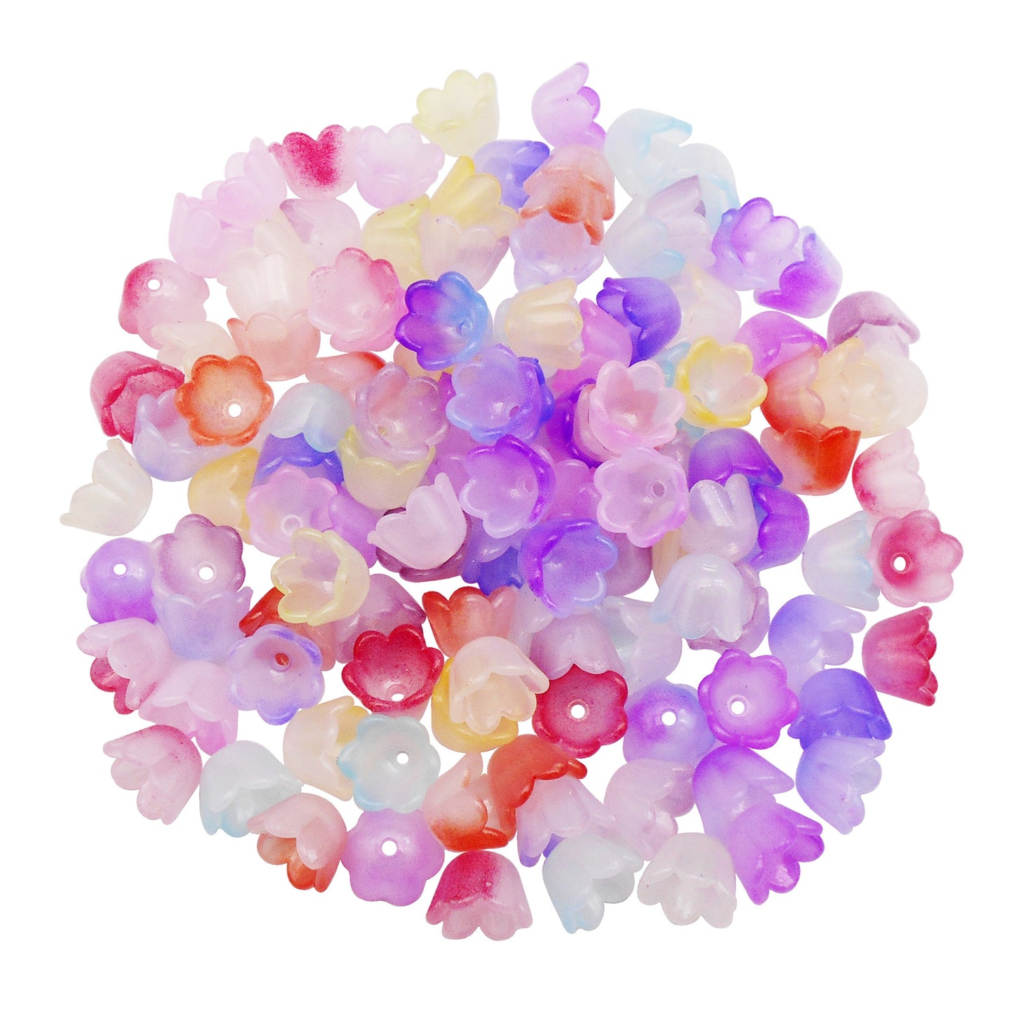 50-100Pcs Acrylic Jewelry Beads Flower Candy Design Spacer Beads for Necklace Bracelet Earrings Making DIY Crafts Supplies Phone Chain Decor
