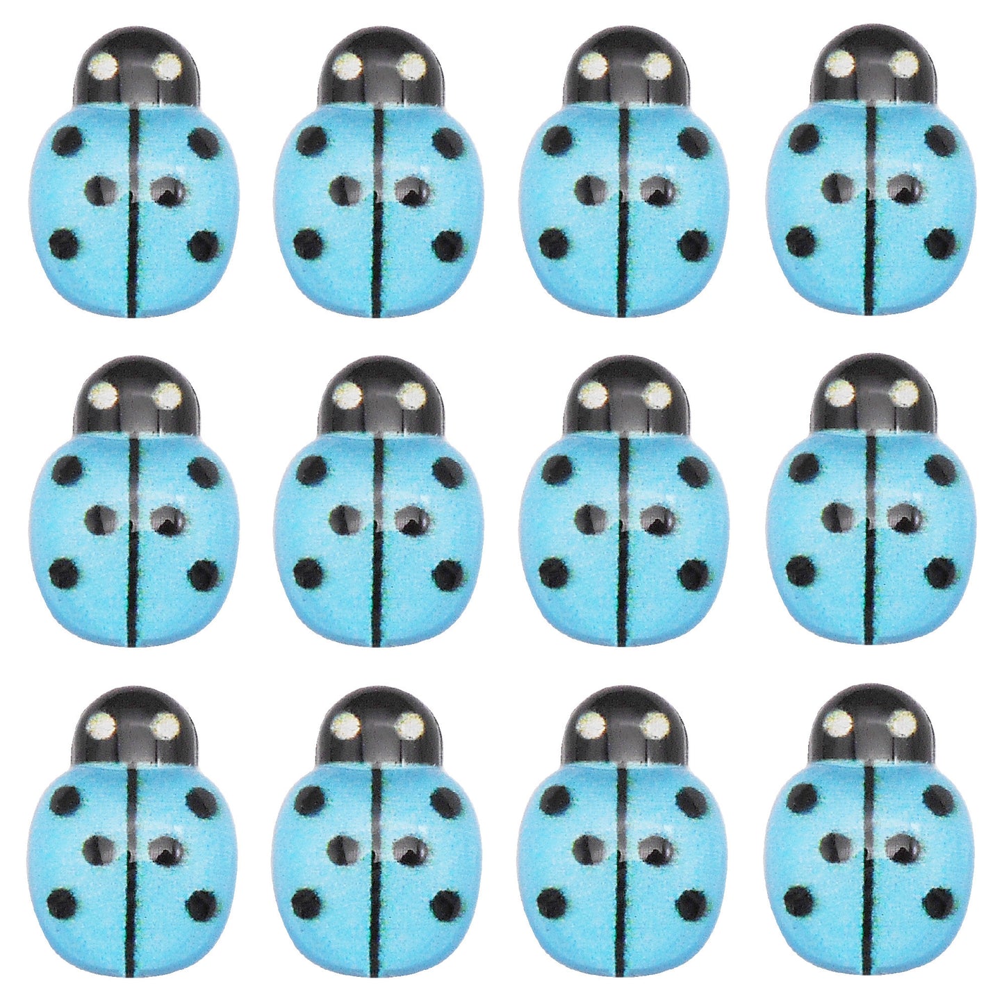 50Pcs Cartoon Beetle Cabochons 13x9mm Resin Insect Ladybug Embellishment for Jewelry Making, Hairpin Phone Case Decor