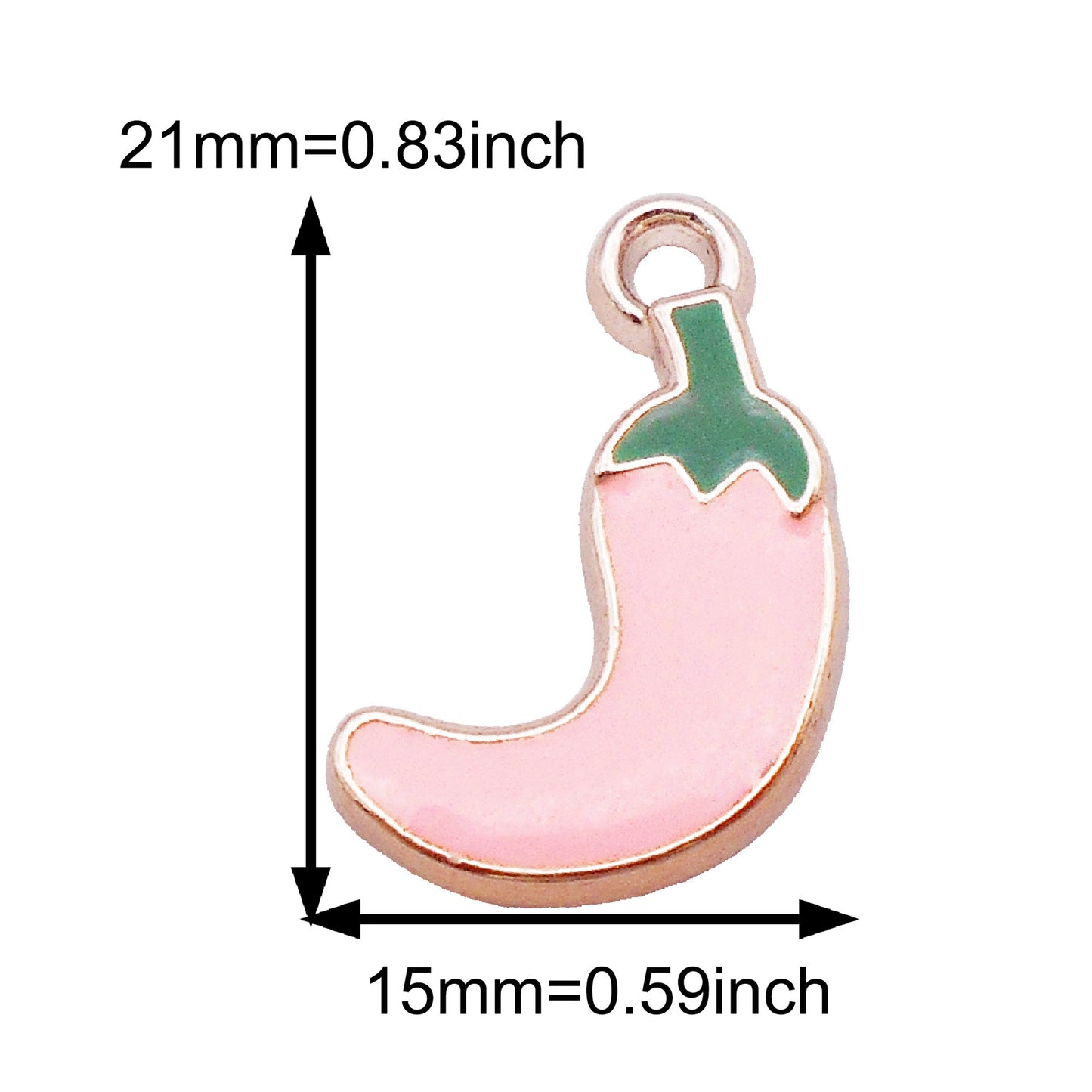 16Pcs Plastic Chili Pepper Charm 21x15mm Korean Style Enamel Pendant for Jewelry Earrings Necklace Bracelet Charm Making DIY Crafts Supplies Keychain Decor